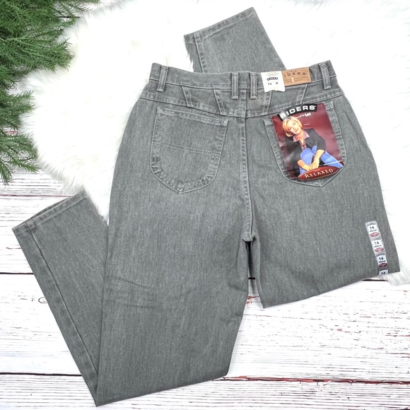 🇺🇸NWT🤩👖VINTAGE |•RIDERS•| Relaxed Deadstock High Waist Tapered Leg Jeans 👖 - Picture 1 of 13